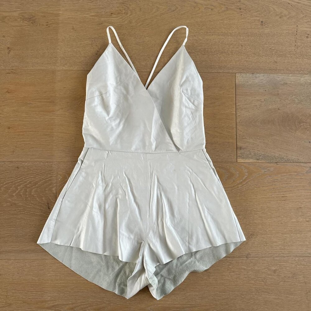 White leather jumper bec + bridge leather romper